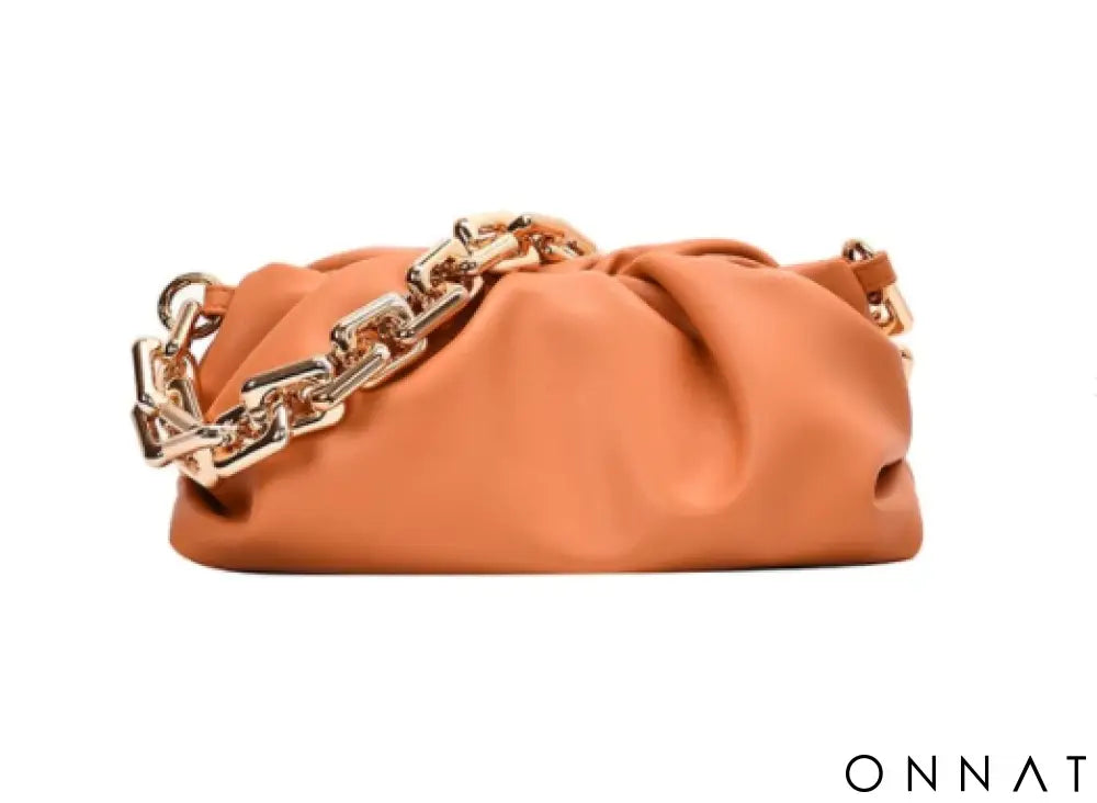 Chain Leather Pouch Womens Handbag Jewelry