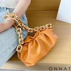 Chain Leather Pouch Womens Handbag Jewelry