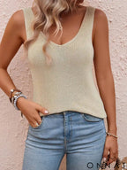 Large back cut and twisted knitted sweater casual sleeveless top for women’s summer sweater for women’s clothing