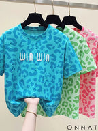 2024 new summer leopard print short sleeved t-shirt for women loose round neck fashionable and chic top trend