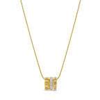 Colar Atenas Aro Triplo Romano Banhado em Ouro 18k