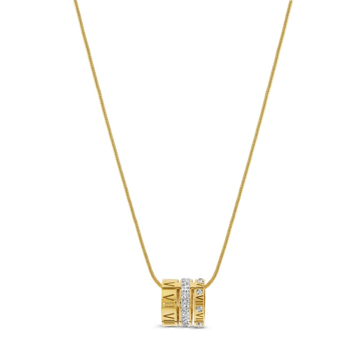 Colar Atenas Aro Triplo Romano Banhado em Ouro 18k