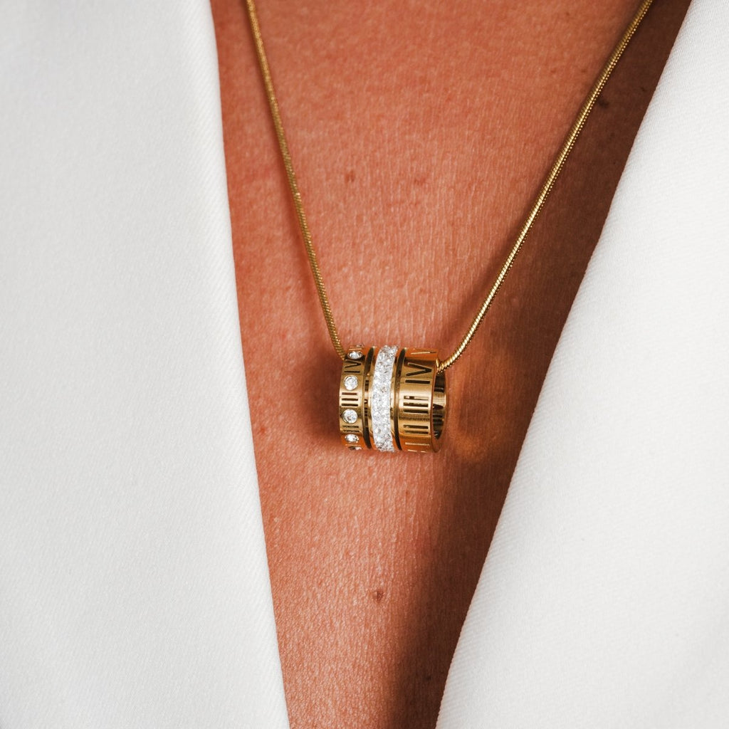 Colar Atenas Aro Triplo Romano Banhado em Ouro 18k
