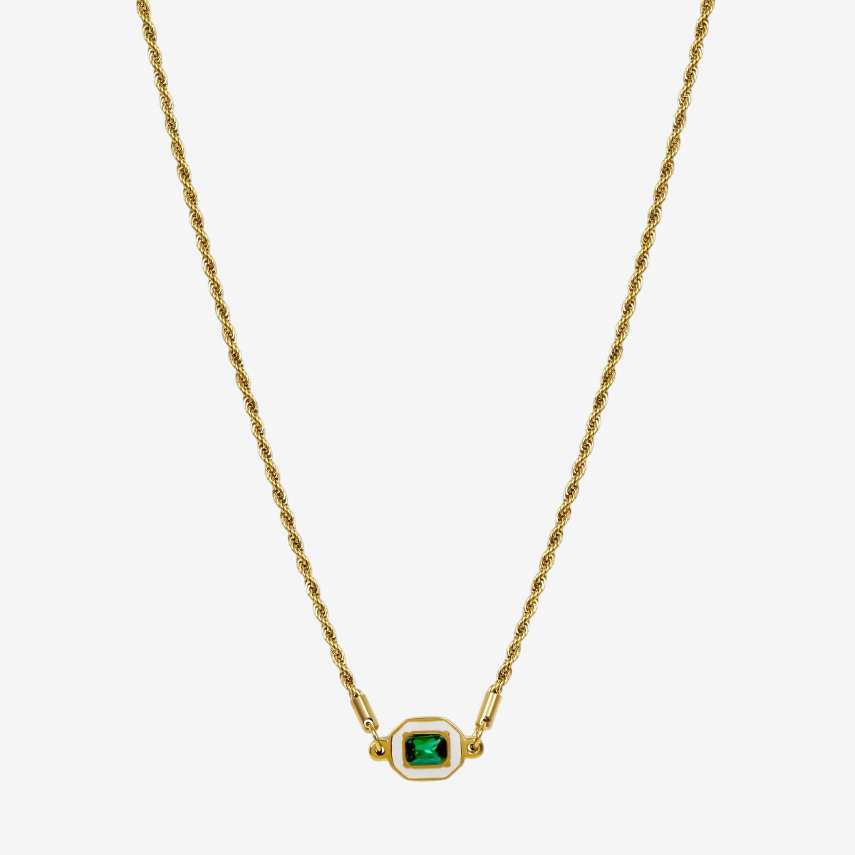 Colar Estoril Esmeralda Banhado em Ouro 18K