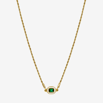 Colar Estoril Esmeralda Banhado em Ouro 18K
