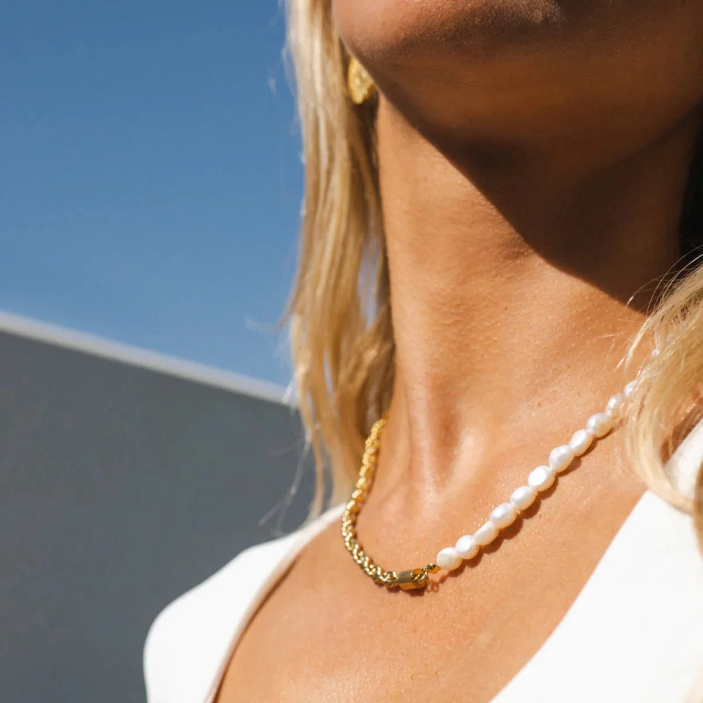 Colar Bahia Com Pérolas Banhado em Ouro 18k