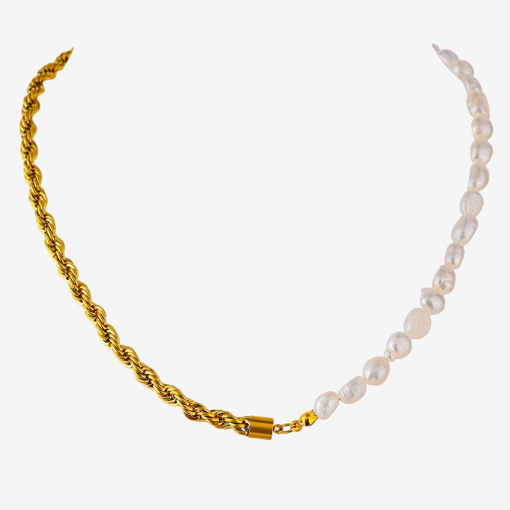 Colar Bahia Com Pérolas Banhado em Ouro 18k