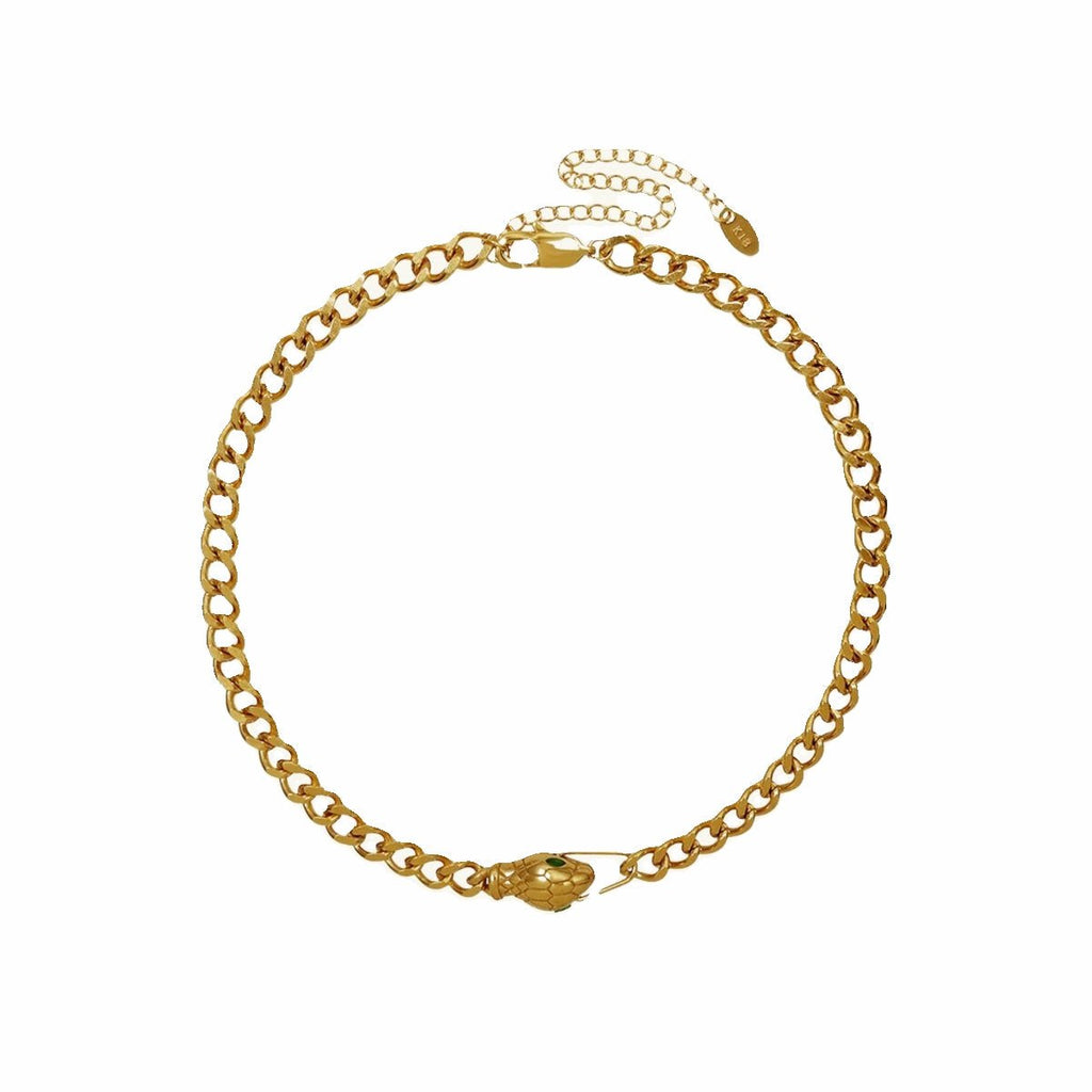 Colar Medusa Choker Banhado em Ouro 18K