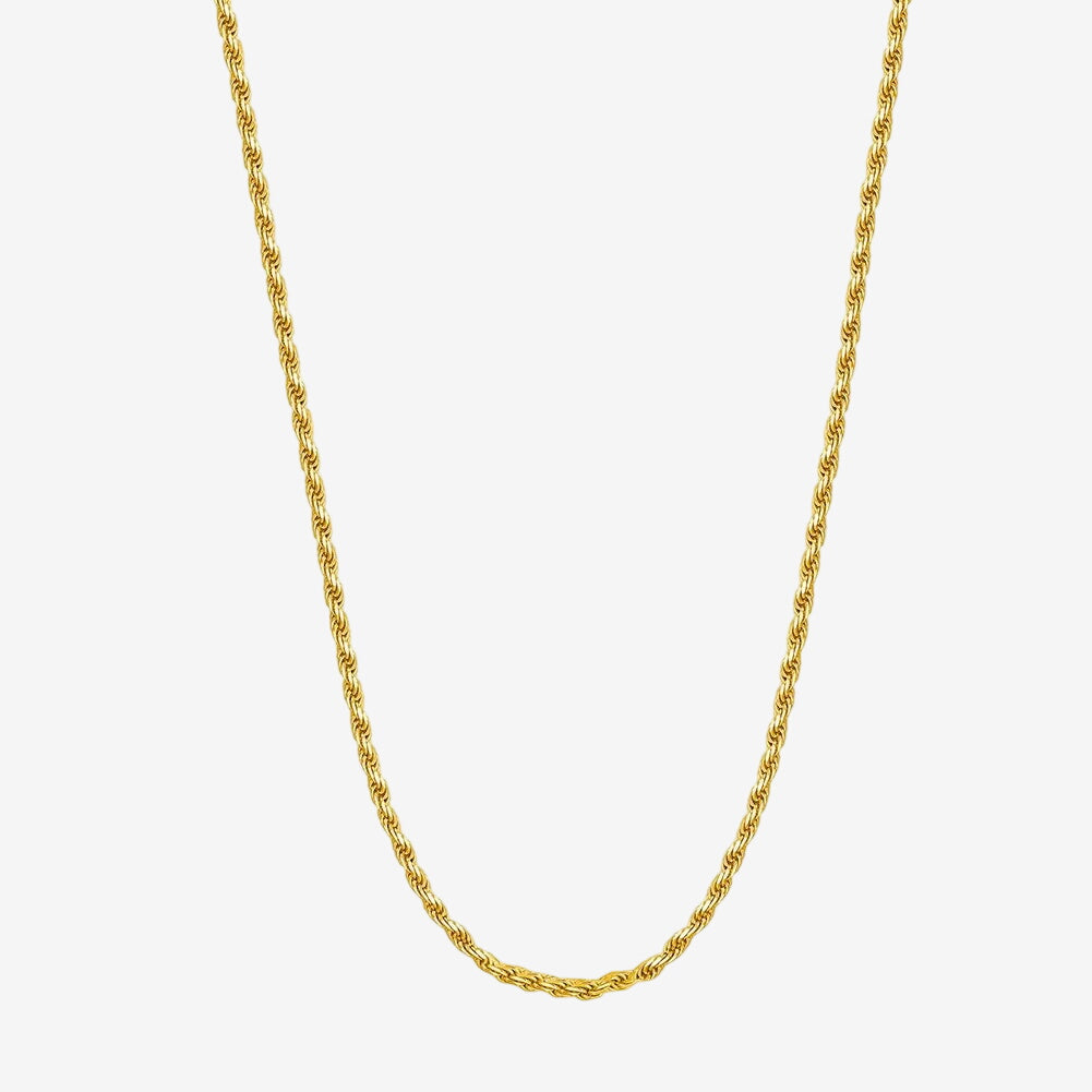 Colar Salvador Cordão Baiano Fino 2mm Banhado em Ouro 18k