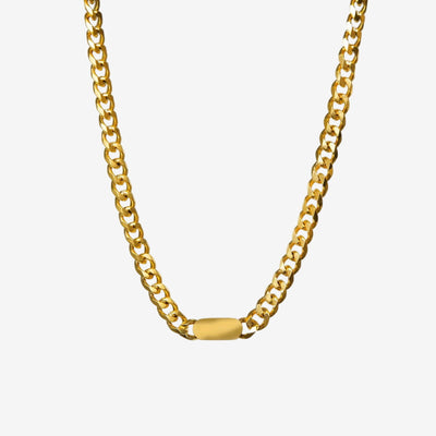 Colar Portofino Pingente Retangular Minimalista Banhado em Ouro 18K