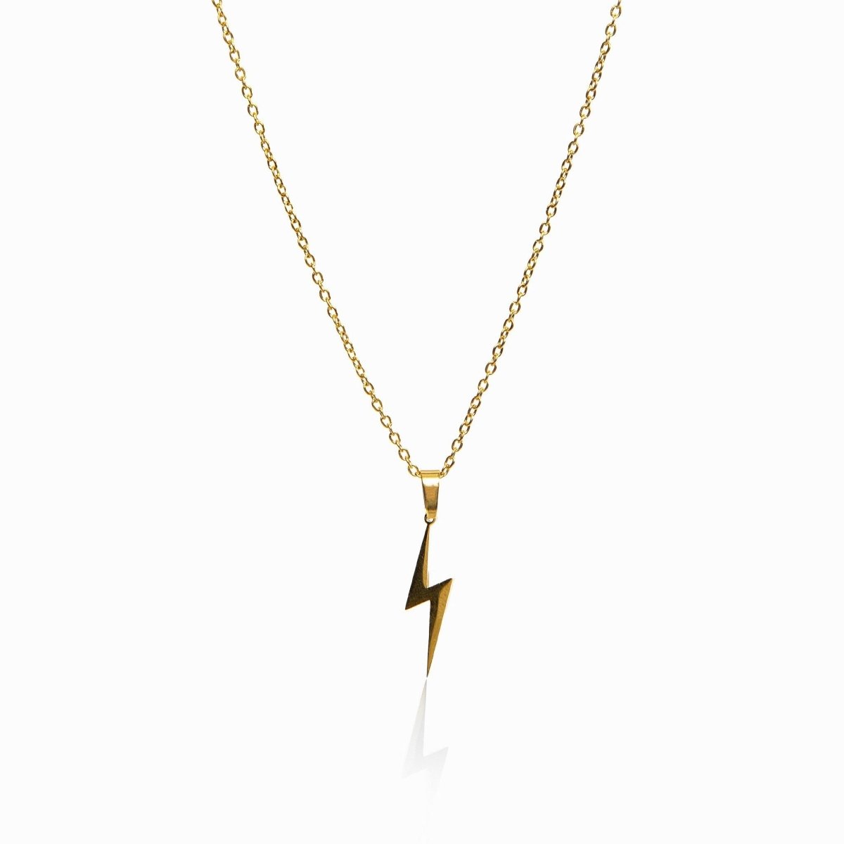 Colar Zeus Pingente Raio Banhado em Ouro 18K