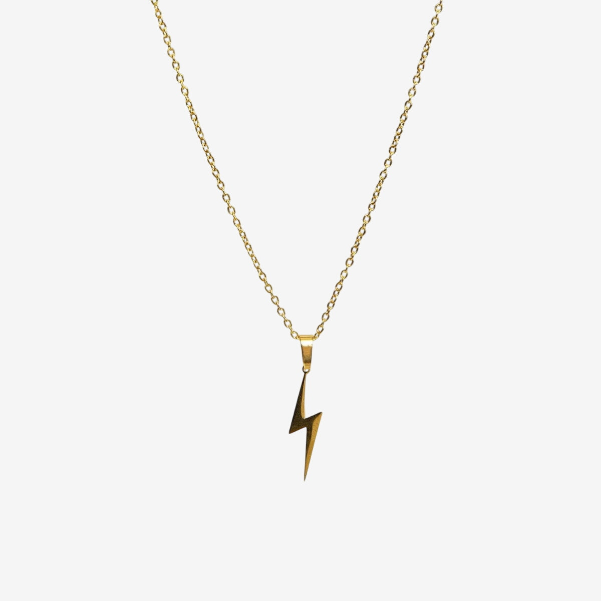 Colar Zeus Pingente Raio Banhado em Ouro 18K
