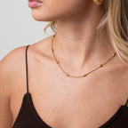 Colar Saturno Esfera Banhado em Ouro 18K