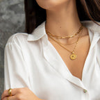 Colar Compass Rosa dos Ventos Banhado em Ouro 18k