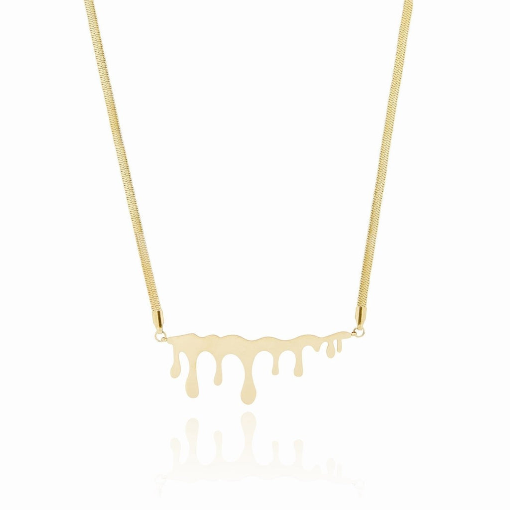 Colar Provença Favo de Mel Minimalista Banhado em Ouro 18K
