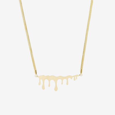 Colar Provença Favo de Mel Minimalista Banhado em Ouro 18K