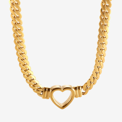 Colar Ravena Gargantilha Coração Minimalista Banhado em Ouro 18K