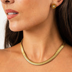 Colar Gaia Gargantilha Malha Banhado em Ouro 18k