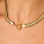 Colar Gaia Gargantilha Malha Banhado em Ouro 18k