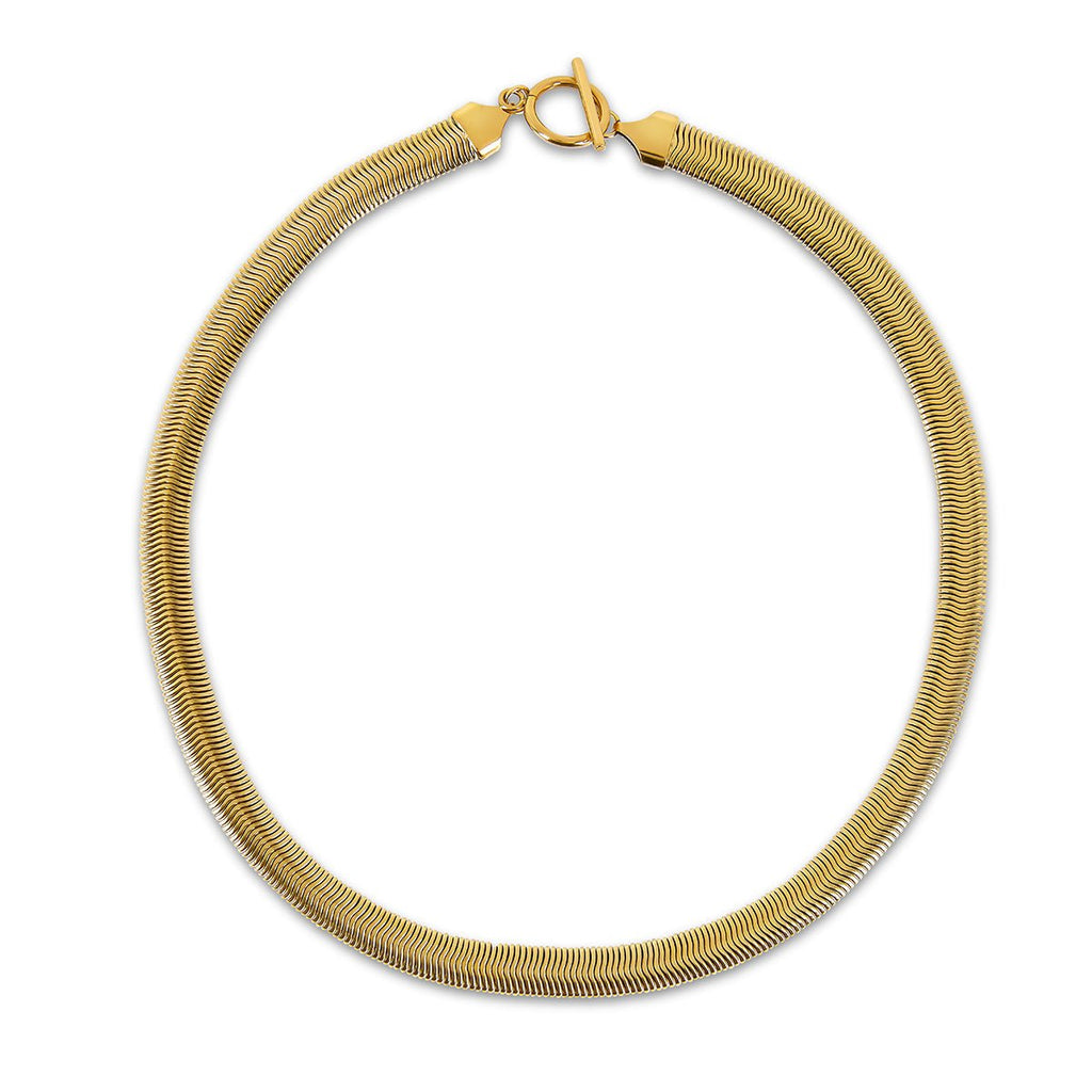 Colar Gaia Gargantilha Malha Banhado em Ouro 18k