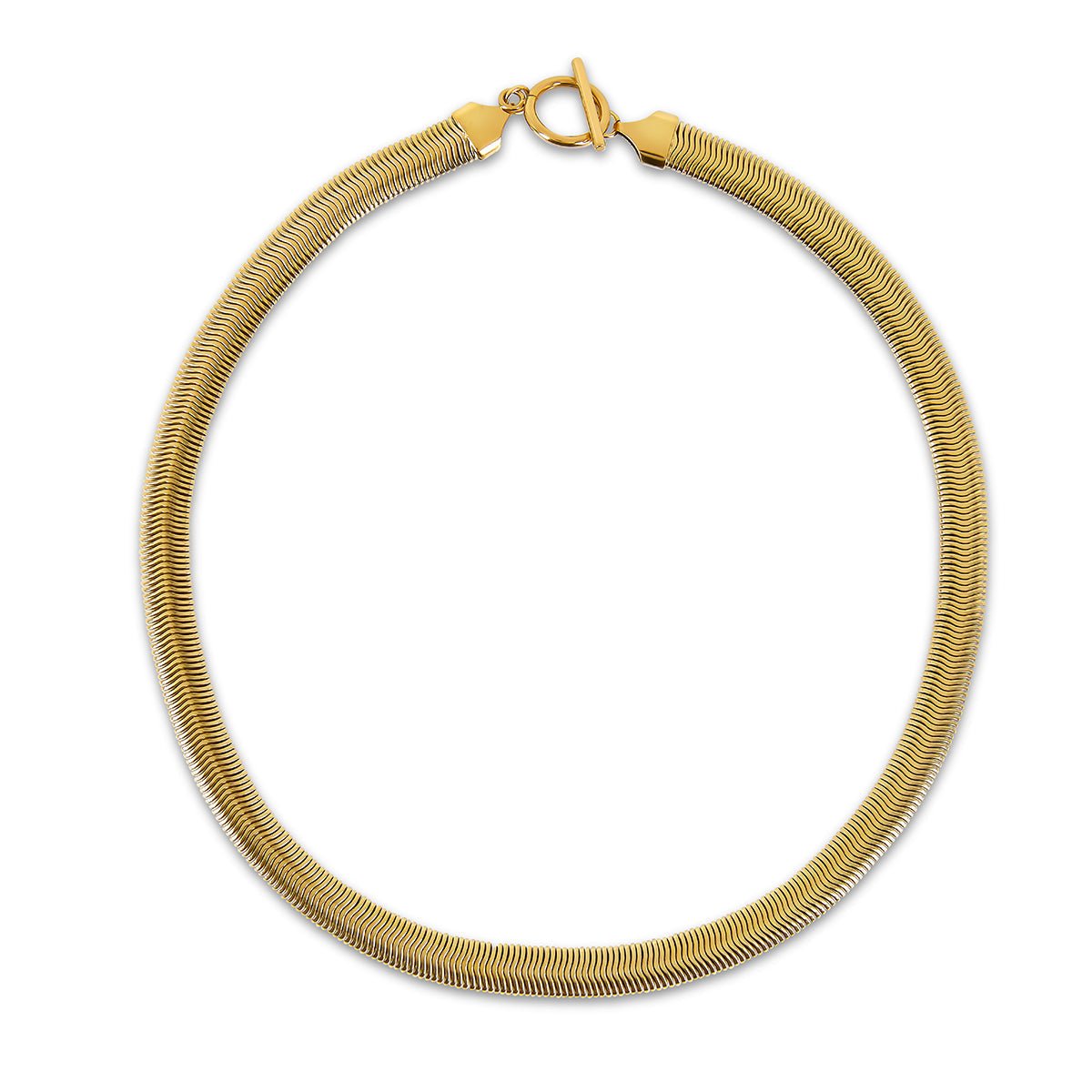 Colar Gaia Gargantilha Malha Banhado em Ouro 18k