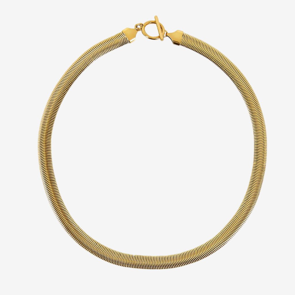 Colar Gaia Gargantilha Malha Banhado em Ouro 18k