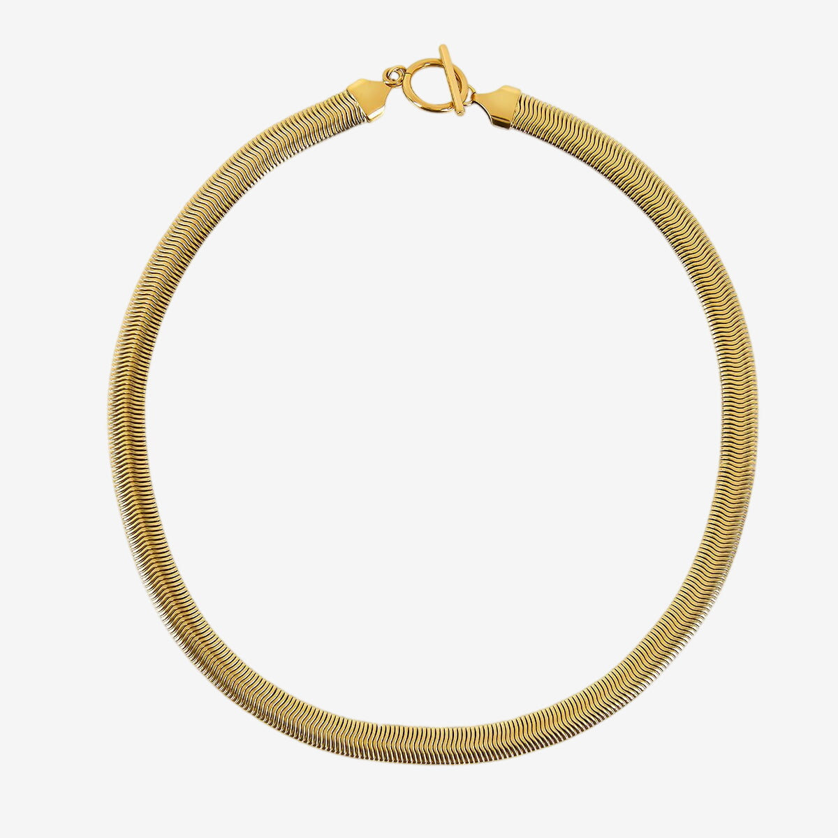 Colar Gaia Gargantilha Malha Banhado em Ouro 18k