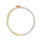 Colar Rivoli Gargantilha Baguete Banhado em Ouro 18k