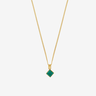 Colar Bauhaus Geometric Minimal Banhado em Ouro 18k