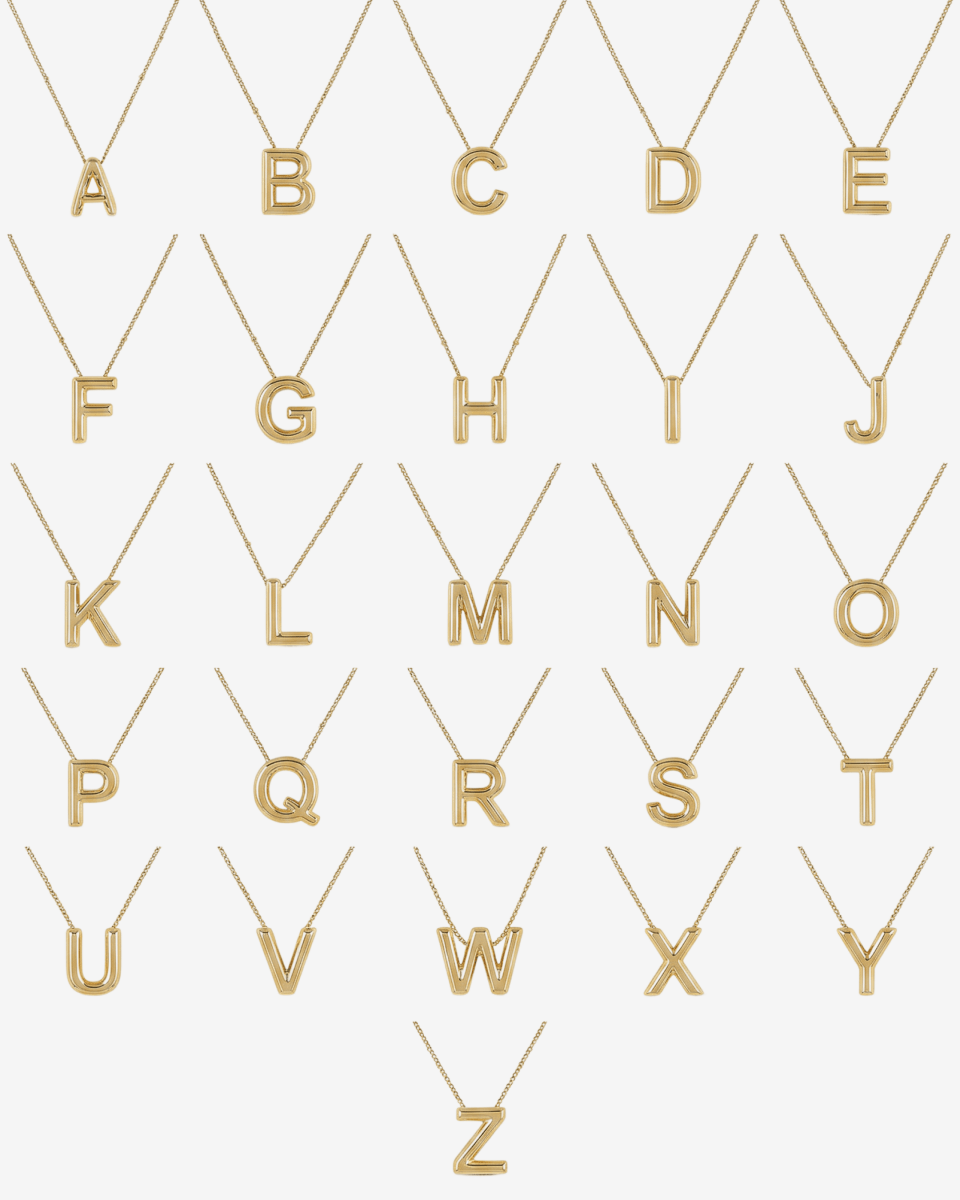 Colar Letra Inicial Bold Banhado em Ouro 18K