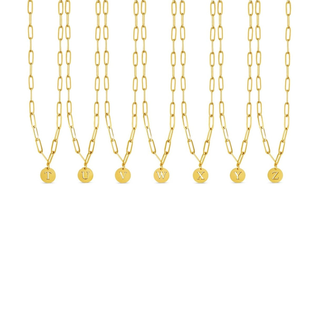 Colar Letra Inicial Clip Chain Banhado em Ouro 18K