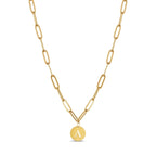 Colar Letra Inicial Clip Chain Banhado em Ouro 18K
