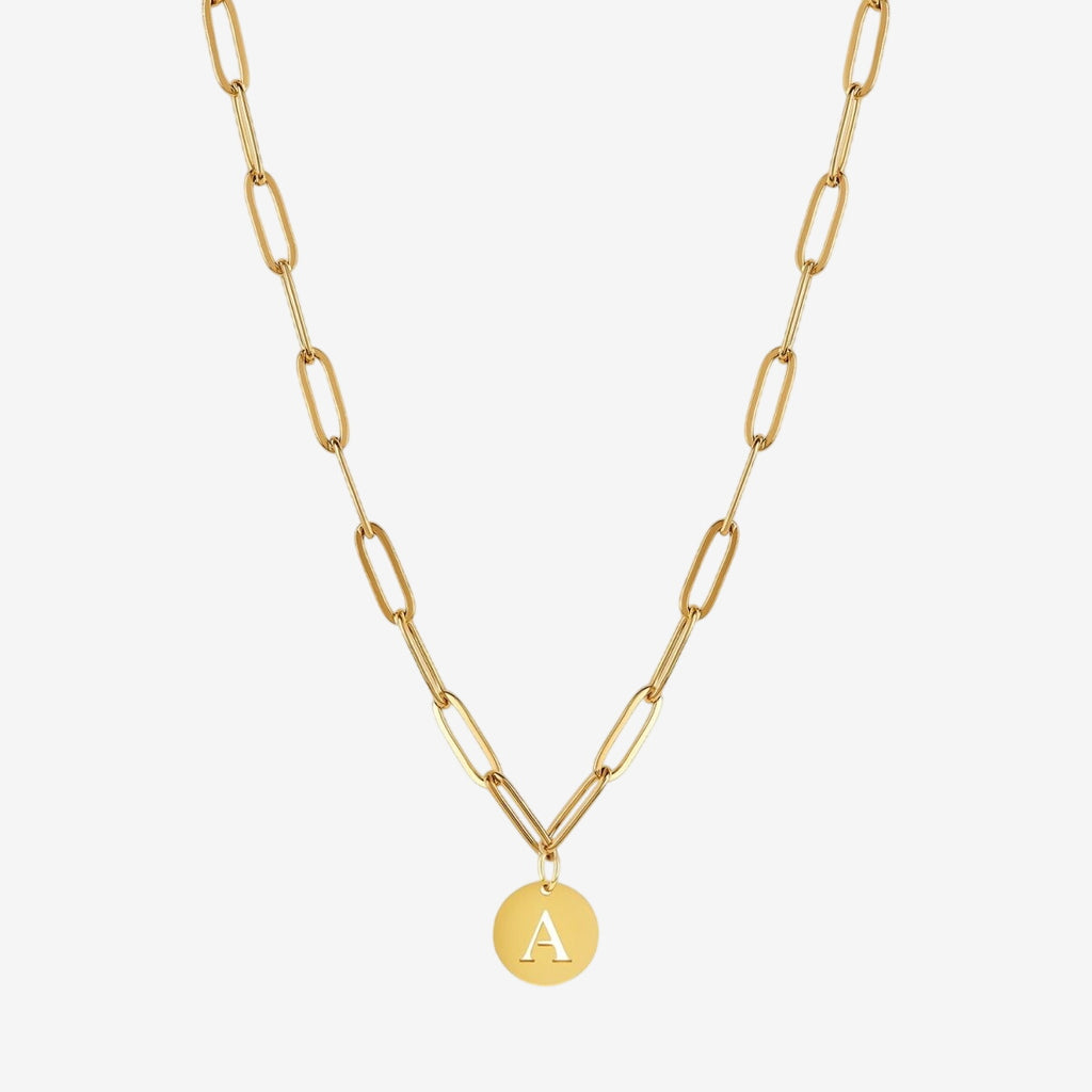 Colar Monograma Clip Chain Banhado em Ouro 18K