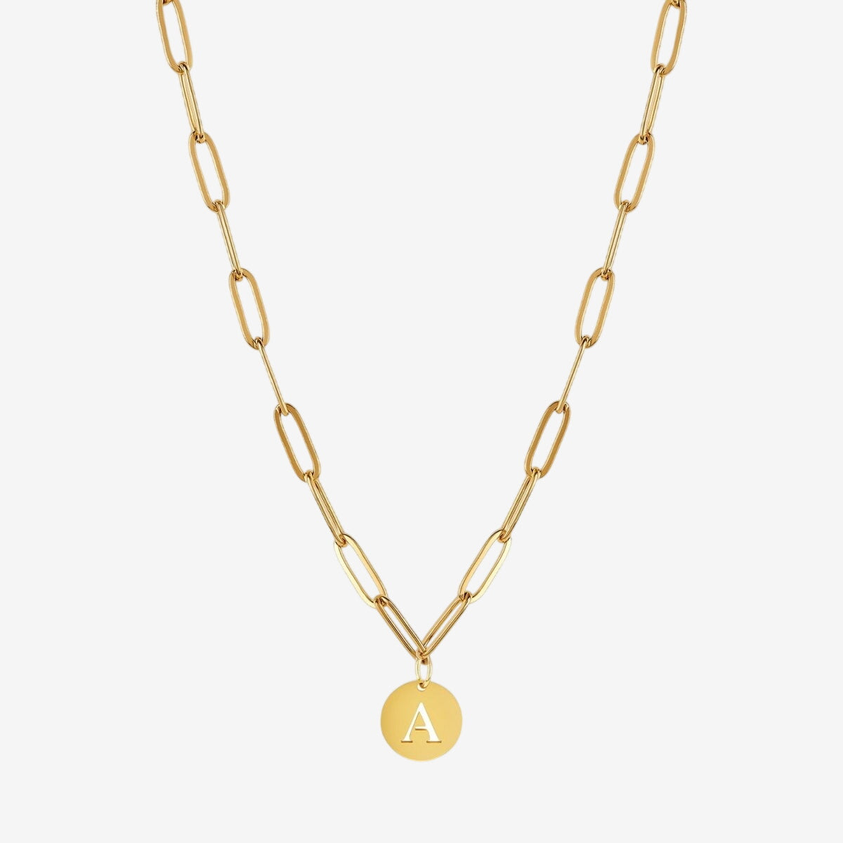Colar Monograma Clip Chain Banhado em Ouro 18K