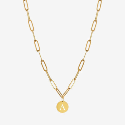 Colar Monograma Clip Chain Banhado em Ouro 18K