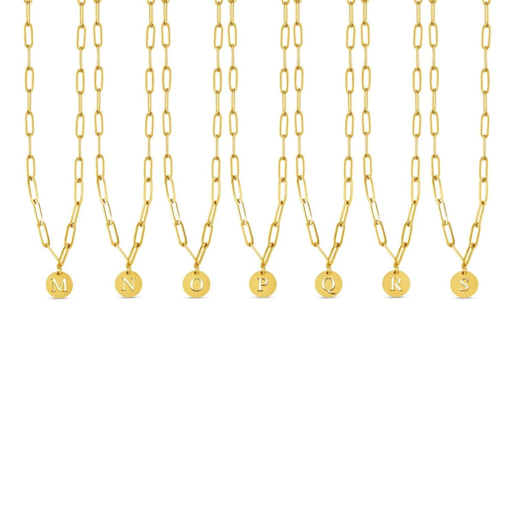 Colar Letra Inicial Clip Chain Banhado em Ouro 18K