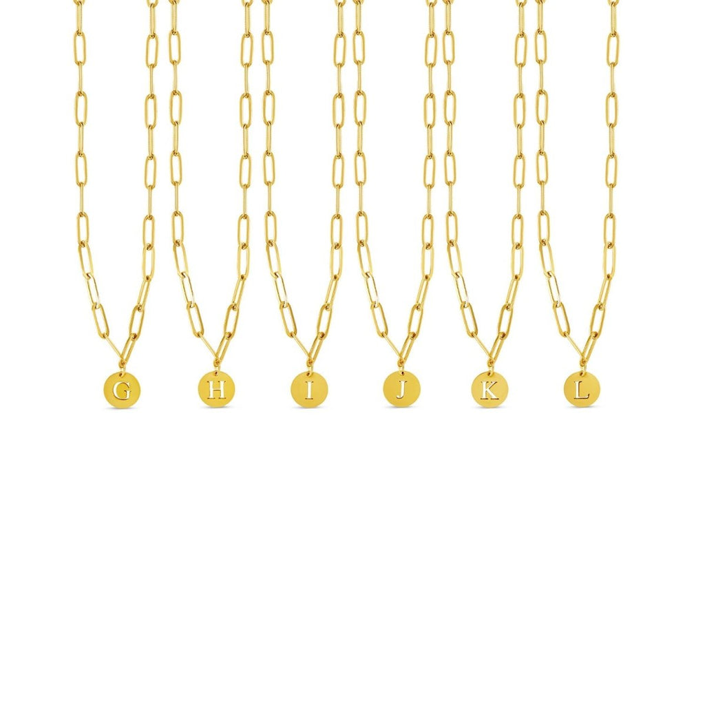 Colar Letra Inicial Clip Chain Banhado em Ouro 18K