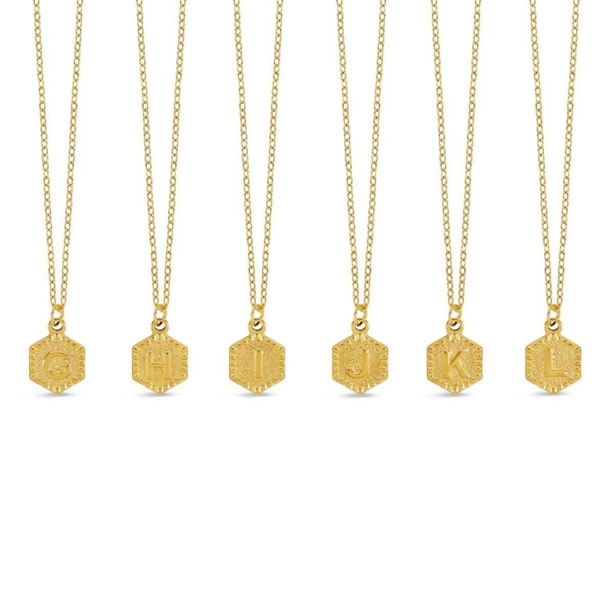 Colar Letra Inicial Hex Banhado em Ouro 18K