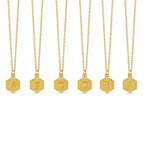 Colar Letra Inicial Hex Banhado em Ouro 18K