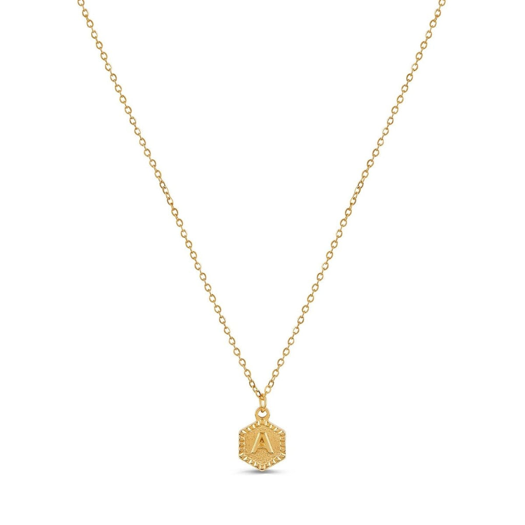 Colar Letra Inicial Hex Banhado em Ouro 18K