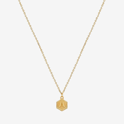 Colar Monograma Hex Banhado em Ouro 18K