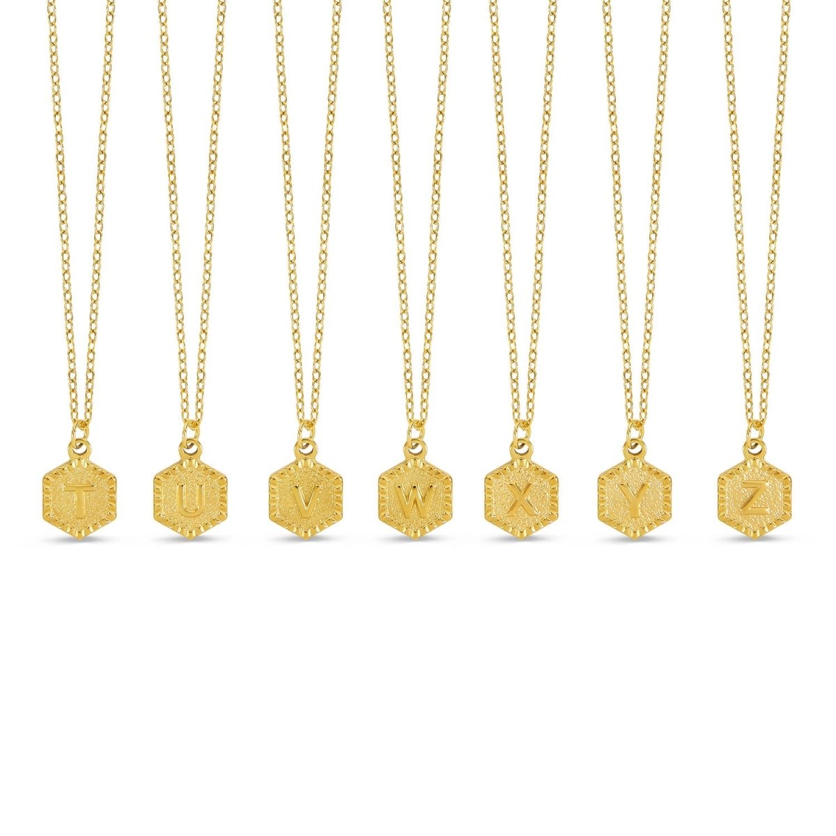 Colar Letra Inicial Hex Banhado em Ouro 18K
