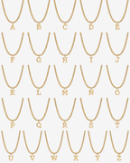 Colar Letra Inicial Malha Banhado em Ouro 18K