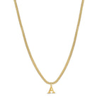 Colar Letra Inicial Malha Banhado em Ouro 18K