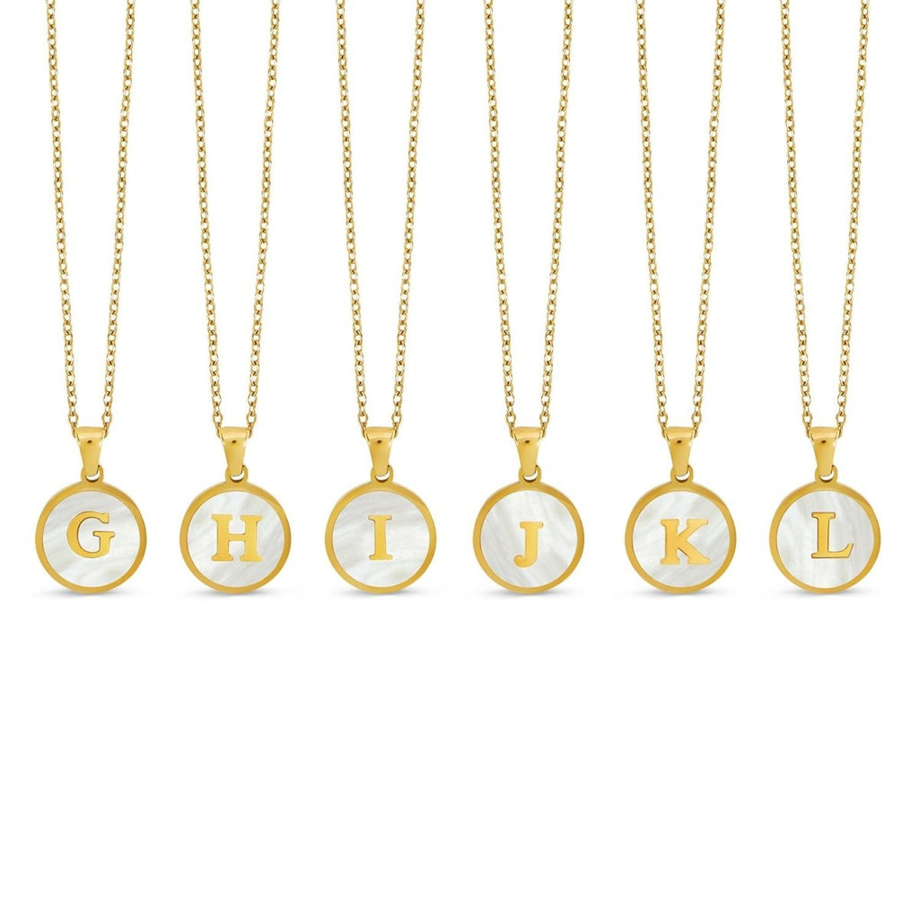 Colar Letra Inicial Marble Banhado em Ouro 18K