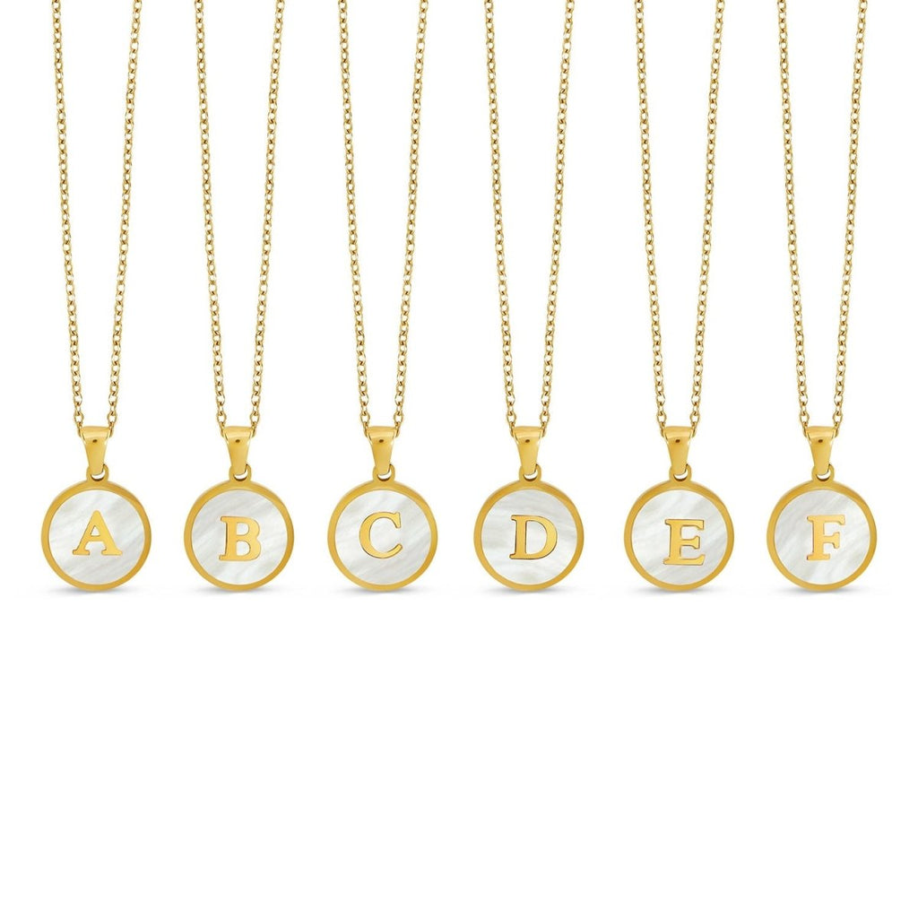 Colar Letra Inicial Marble Banhado em Ouro 18K
