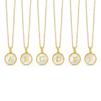 Colar Letra Inicial Marble Banhado em Ouro 18K