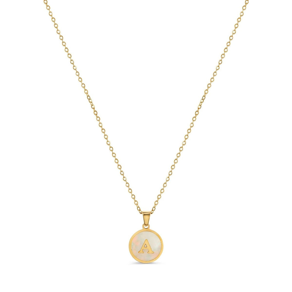 Colar Letra Inicial Marble Banhado em Ouro 18K