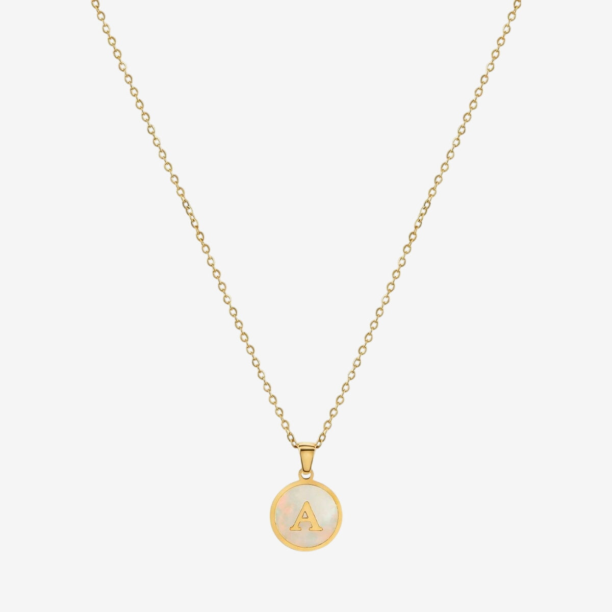 Colar Monograma Marble Banhado em Ouro 18K