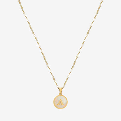 Colar Monograma Marble Banhado em Ouro 18K